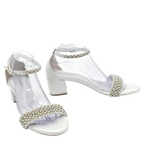 Magsisters Pearl Crystal Sandal EU 40/US 9 White Block Heel Bridal Wedding Fairy